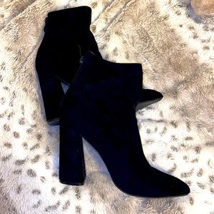 suede black booties NEW!